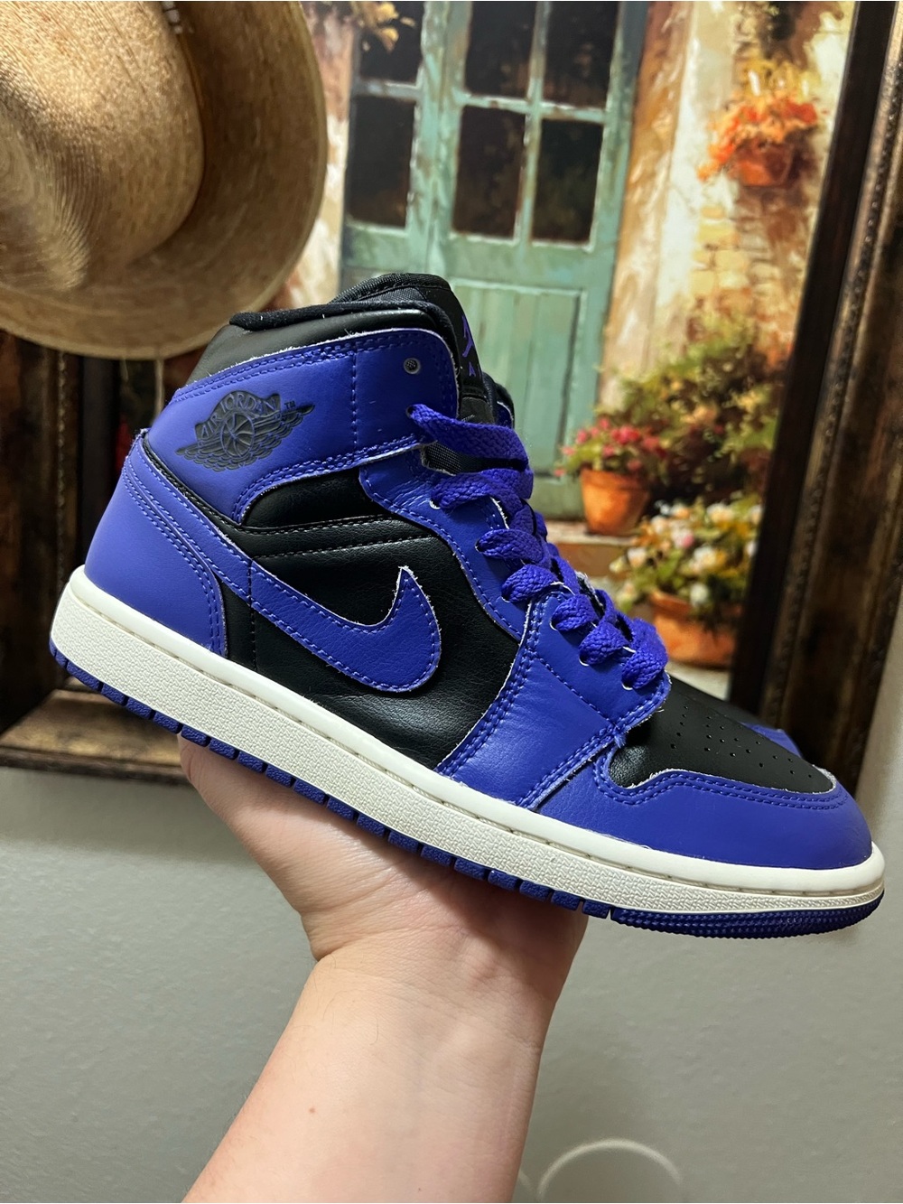 Jordan 1 Mid Purple Black (Women's) sneakers
